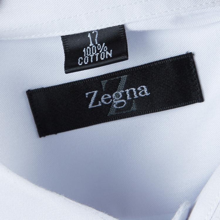 Pre Owned Z Zegna White  Long Sleeve Buttondown Cotton Shirt XL