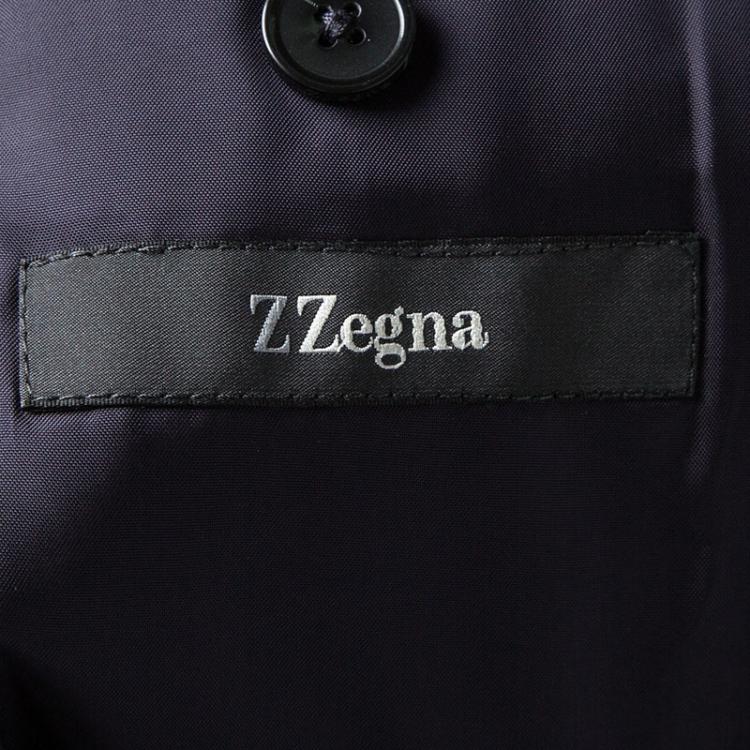 Pre Owned Z Zegna Navy Blue Striped Regular Fit Blazer L