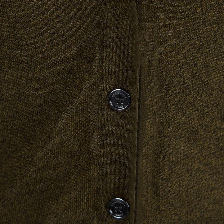 Pre Owned  Burberry Brit Olive Green Wool Button Down Cardigan M