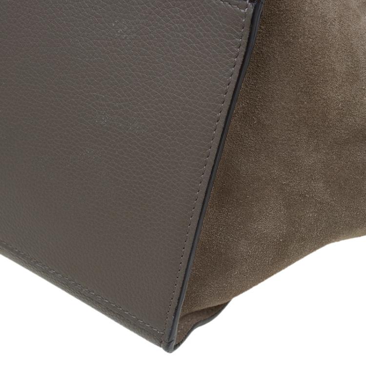 Pre Owned Celine Grey Leather Medium Trapeze Tote