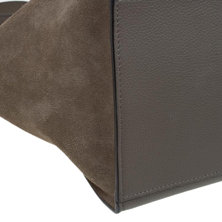 Pre Owned Celine Grey Leather Medium Trapeze Tote