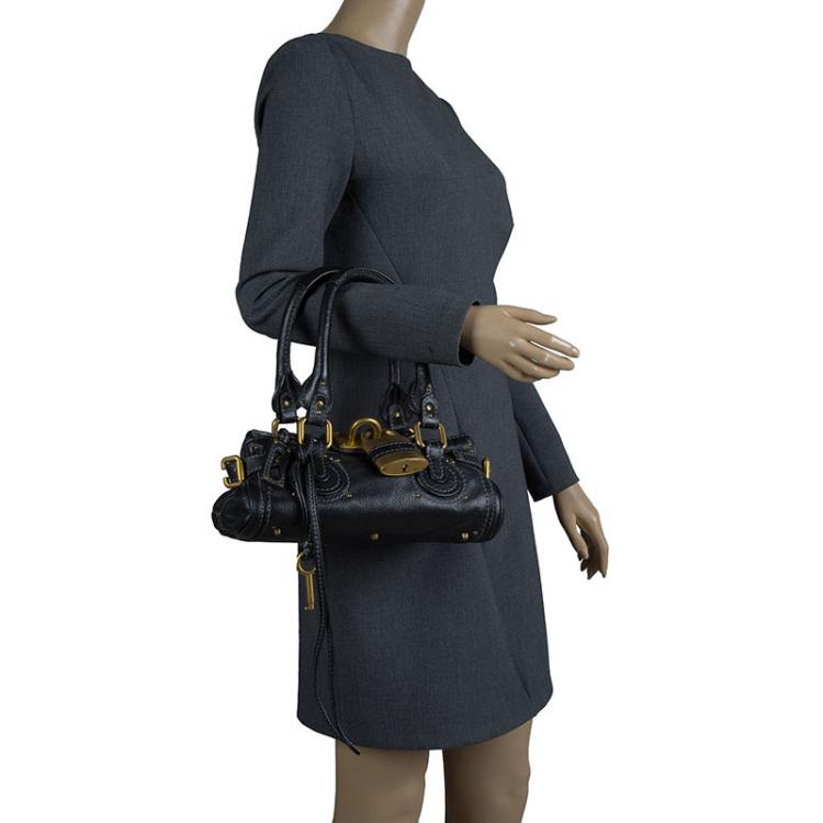 Pre Owned Chloe Black Leather Mini Paddington Satchel