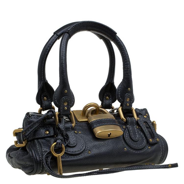 Pre Owned Chloe Black Leather Mini Paddington Satchel