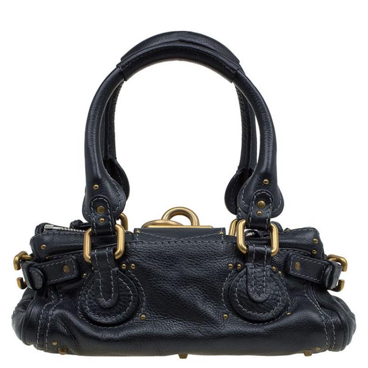 Pre Owned Chloe Black Leather Mini Paddington Satchel