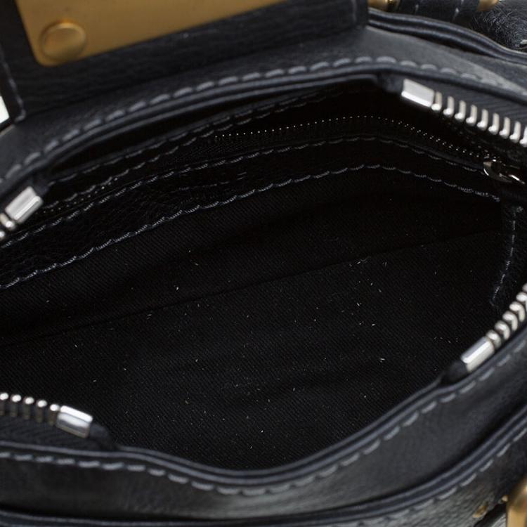 Pre Owned Chloe Black Leather Mini Paddington Satchel