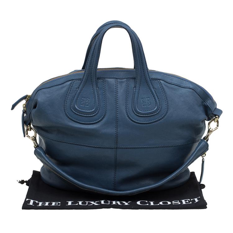 Pre Owned Givenchy Blue Leather Medium Nightingale Tote