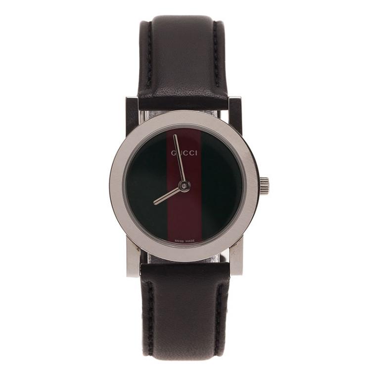 Pre Owned Gucci Logo Stainless Steel 5200 L Women's Wristwatch 27MM