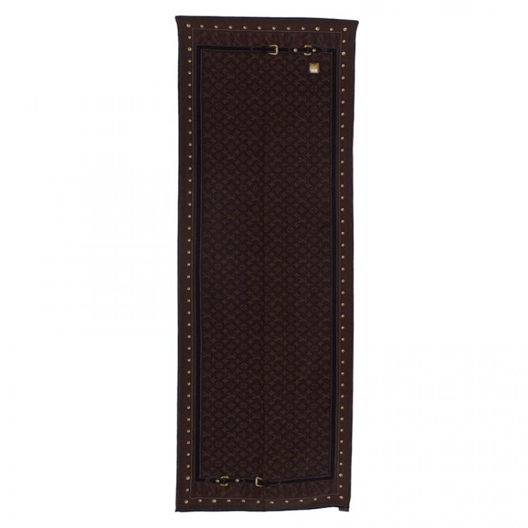 Pre Owned Louis Vuitton Brown Monogram Silk Stole