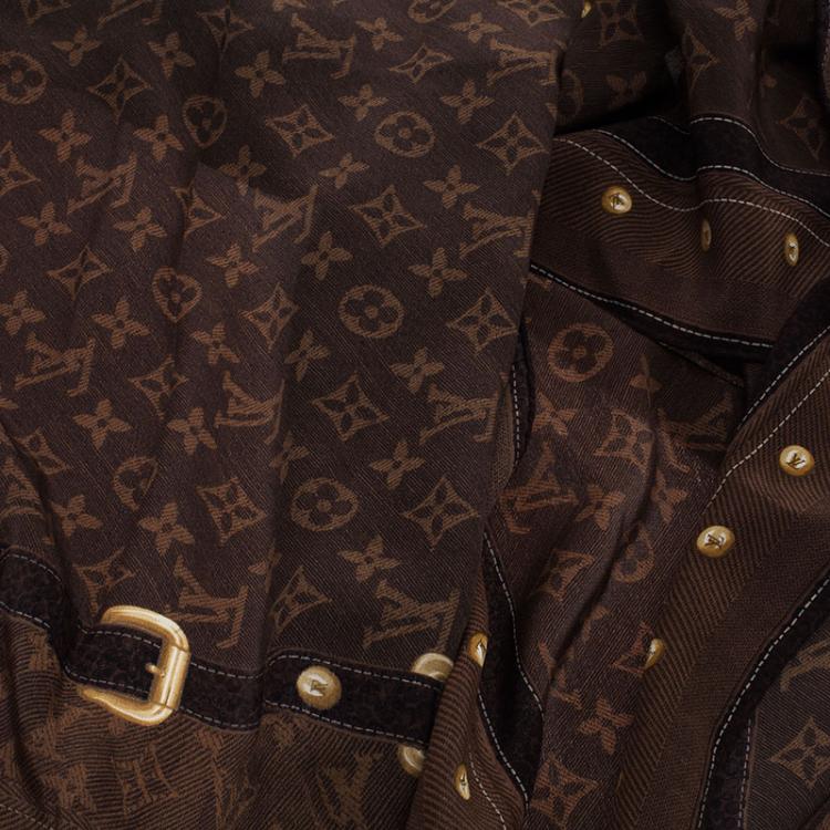 Pre Owned Louis Vuitton Brown Monogram Silk Stole