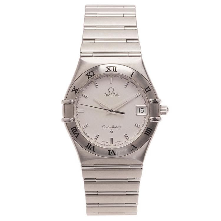 Pre Owned Omega White Stainless Steel Constellation Women’s Wristwatch 33MM