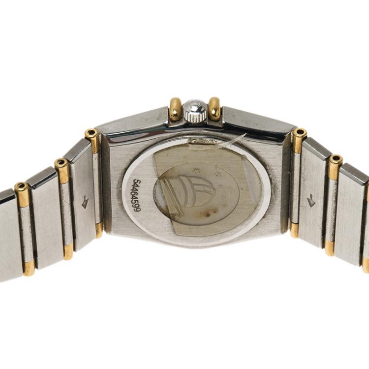 Pre Owned Omega White Stainless Steel Constellation Women's Wristwatch 24 MM