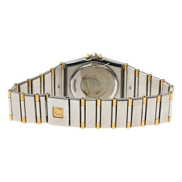 Pre Owned Omega White Stainless Steel Constellation Women's Wristwatch 24 MM