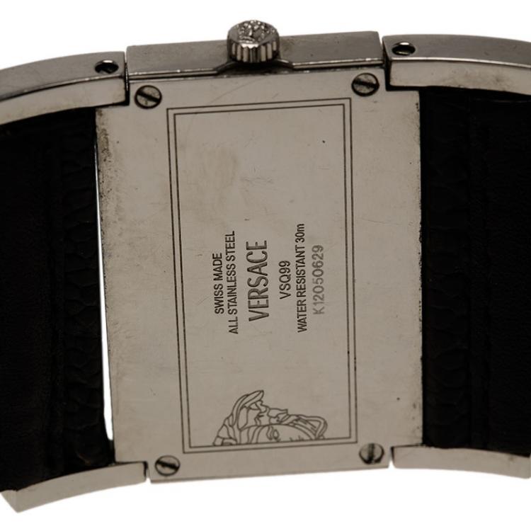 Pre Owned Versace Black Stainless Steel Beauville Women's Wristwatch 40MM