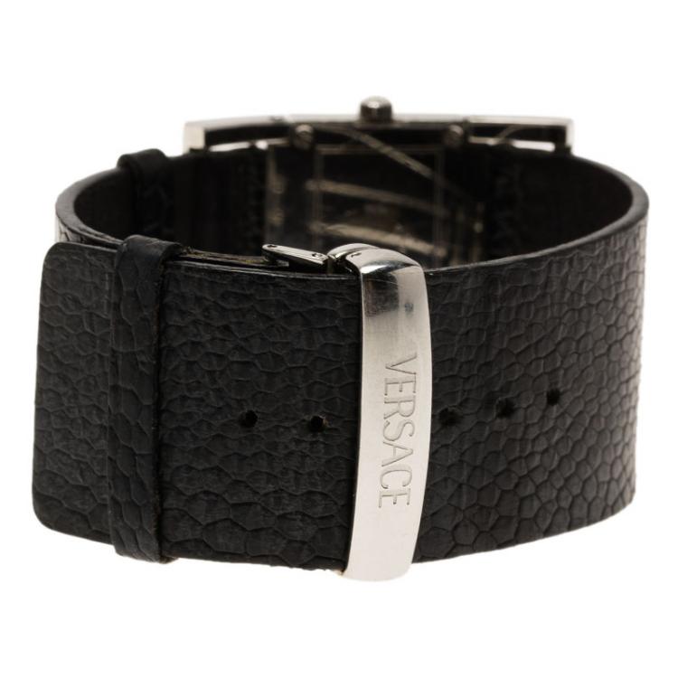 Pre Owned Versace Black Stainless Steel Beauville Women's Wristwatch 40MM