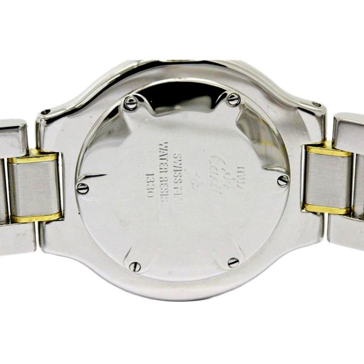 Pre Owned Cartier Silver Gold Plated and Stainless Steel Must Unisex Wristwatch 31MM