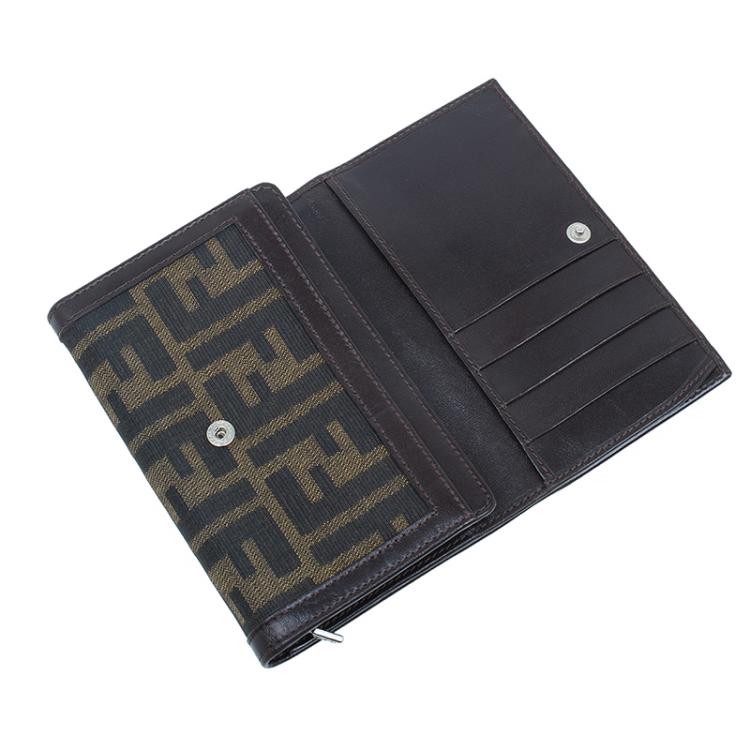 Pre Owned Fendi Zucca Flap Wallet