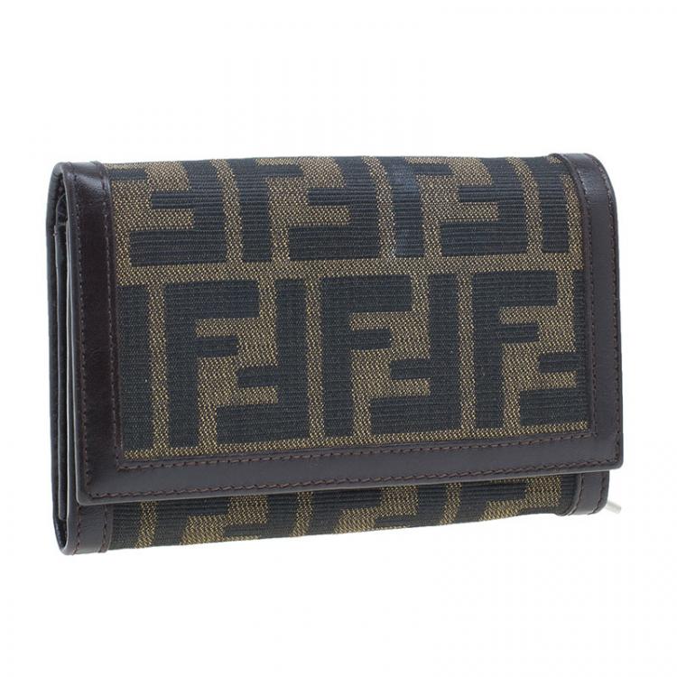 Pre Owned Fendi Zucca Flap Wallet
