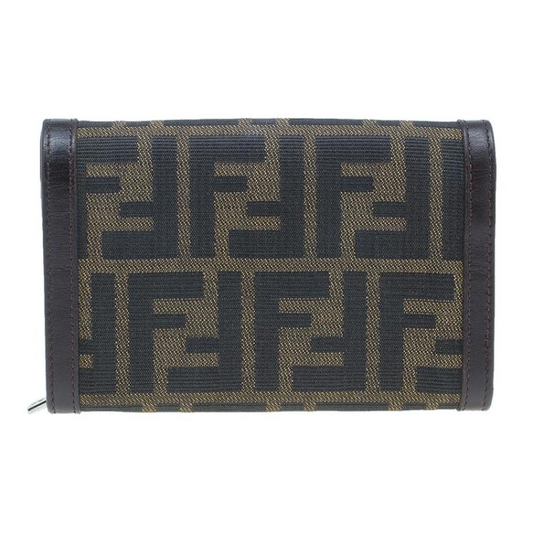 Pre Owned Fendi Zucca Flap Wallet