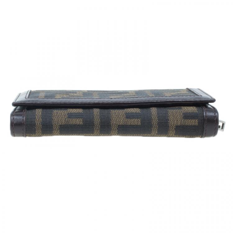 Pre Owned Fendi Zucca Flap Wallet