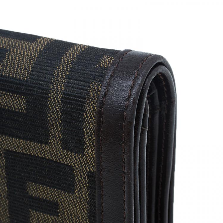 Pre Owned Fendi Zucca Flap Wallet
