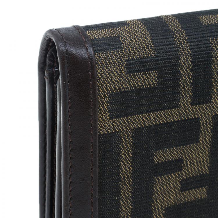 Pre Owned Fendi Zucca Flap Wallet