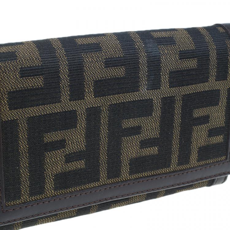Pre Owned Fendi Zucca Flap Wallet