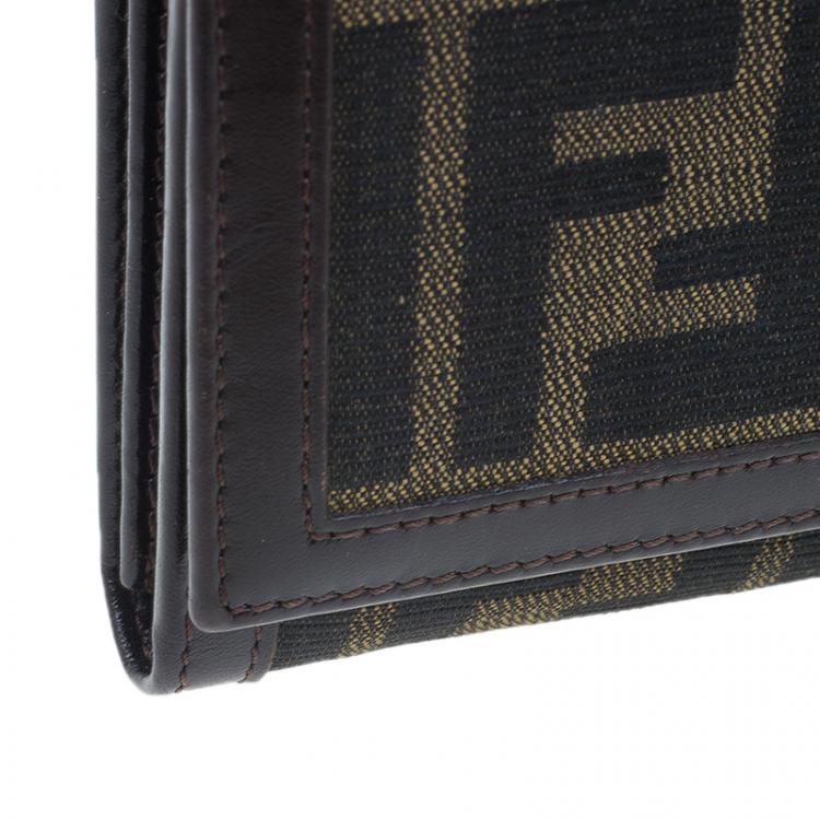 Pre Owned Fendi Zucca Flap Wallet
