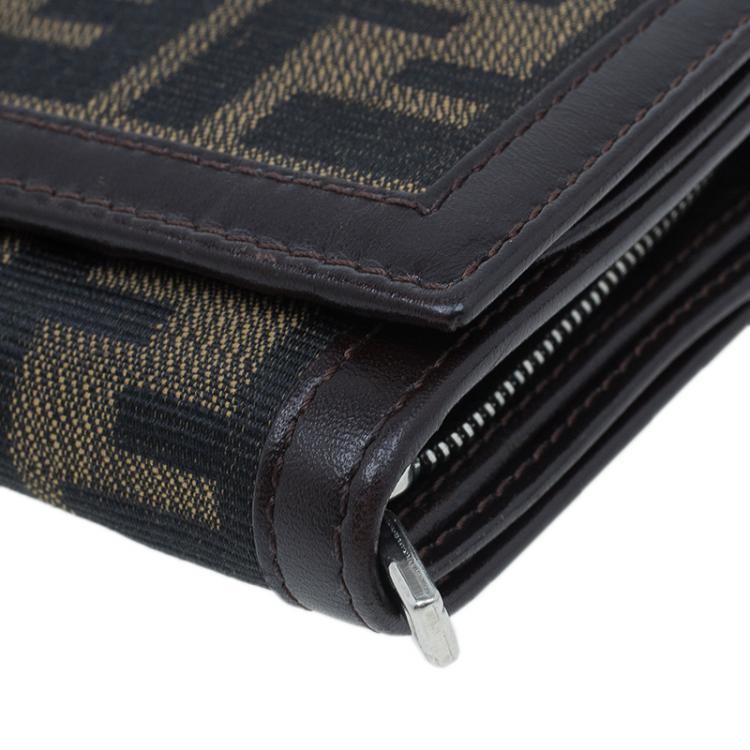 Pre Owned Fendi Zucca Flap Wallet