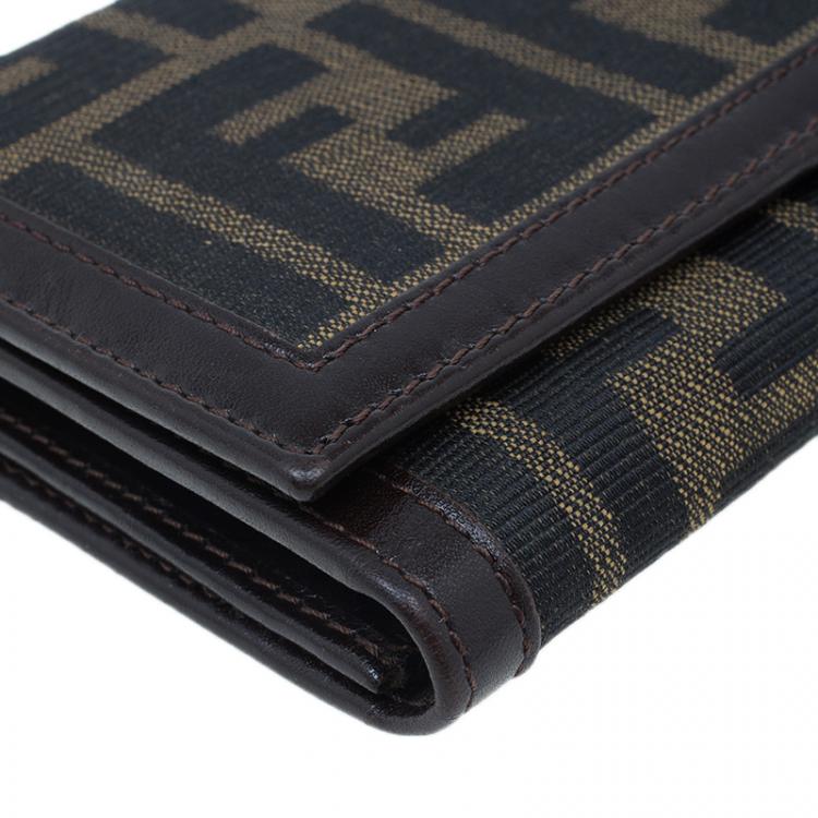 Pre Owned Fendi Zucca Flap Wallet