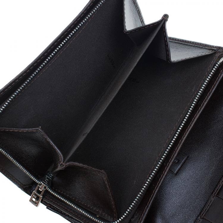 Pre Owned Fendi Zucca Flap Wallet