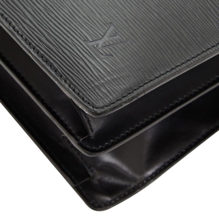 Pre Owned Louis Vuitton Black Epi Leather Serviette Fermoir Briefcase 