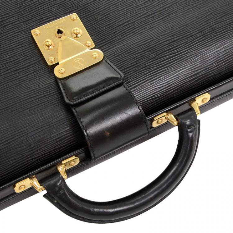 Pre Owned Louis Vuitton Black Epi Leather Serviette Fermoir Briefcase 