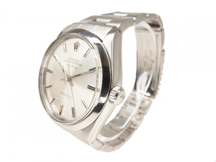 Pre Owned Rolex Silver Stainless Steel Air King Women's Wristwatch 34MM