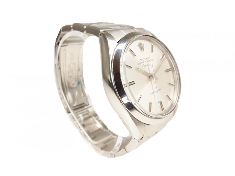 Pre Owned Rolex Silver Stainless Steel Air King Women's Wristwatch 34MM