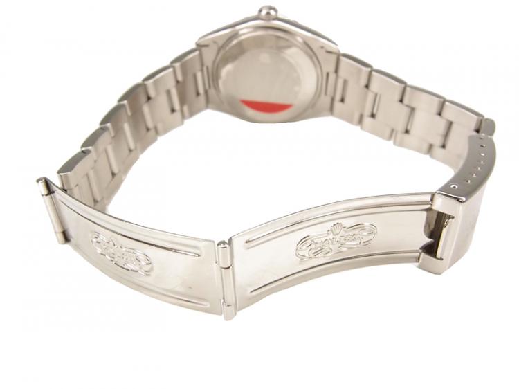 Pre Owned Rolex Silver Stainless Steel Air King Women's Wristwatch 34MM