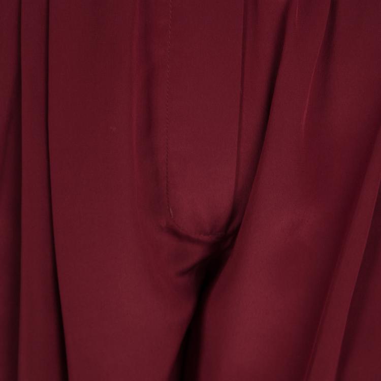 Pre Owned 3.1 Phillip Lim Red Silk Elasticized Waist Draped Pocket Pants S