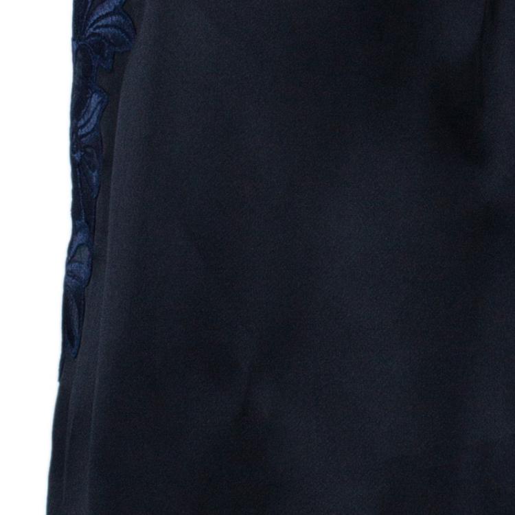 Pre Owned 3.1 Phillip Lim Black Organza Giupure Lace Detail Blouse M