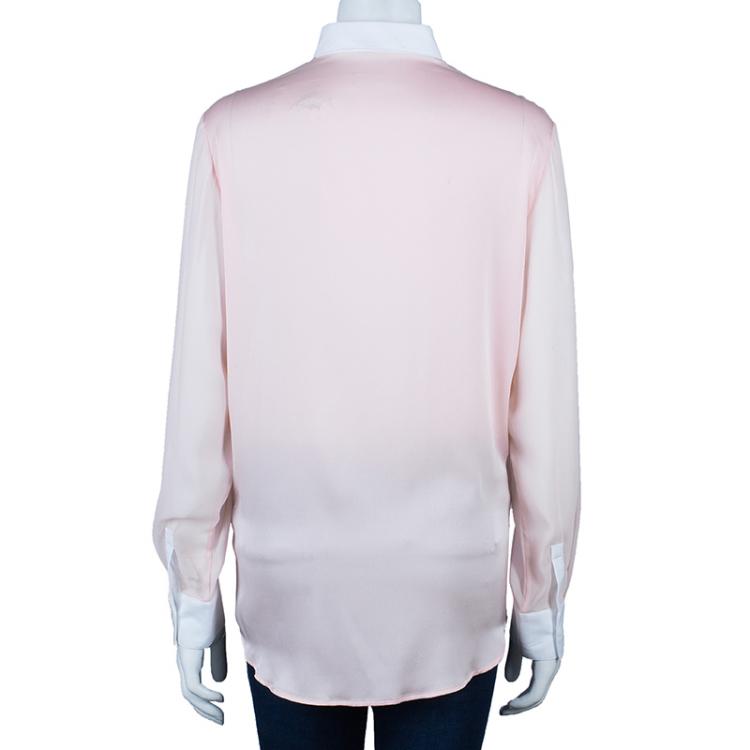 Pre Owned 3.1 Phillip Lim Two-Tone Chiffon Button Down Shirt M
