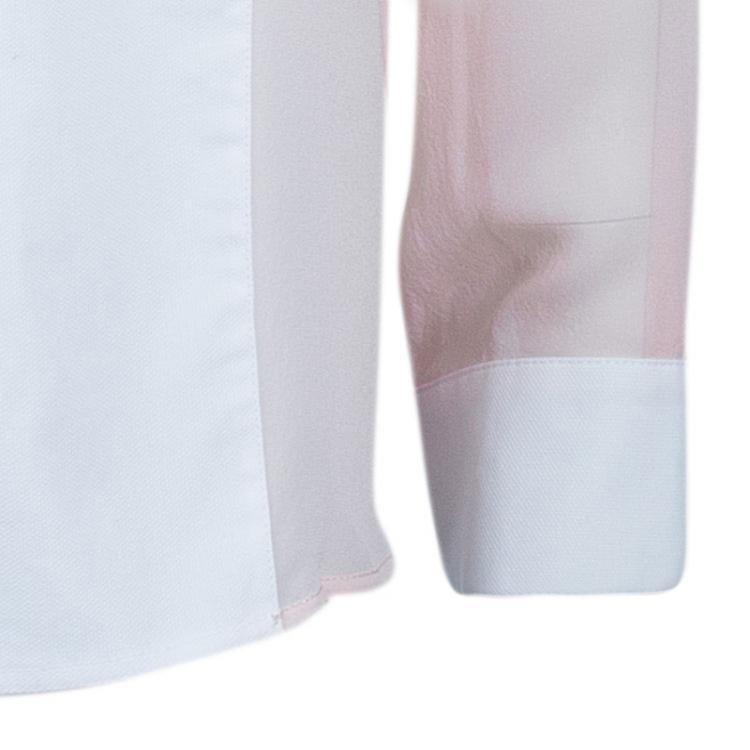Pre Owned 3.1 Phillip Lim Two-Tone Chiffon Button Down Shirt M