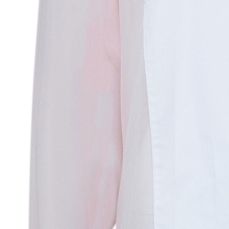 Pre Owned 3.1 Phillip Lim Two-Tone Chiffon Button Down Shirt M