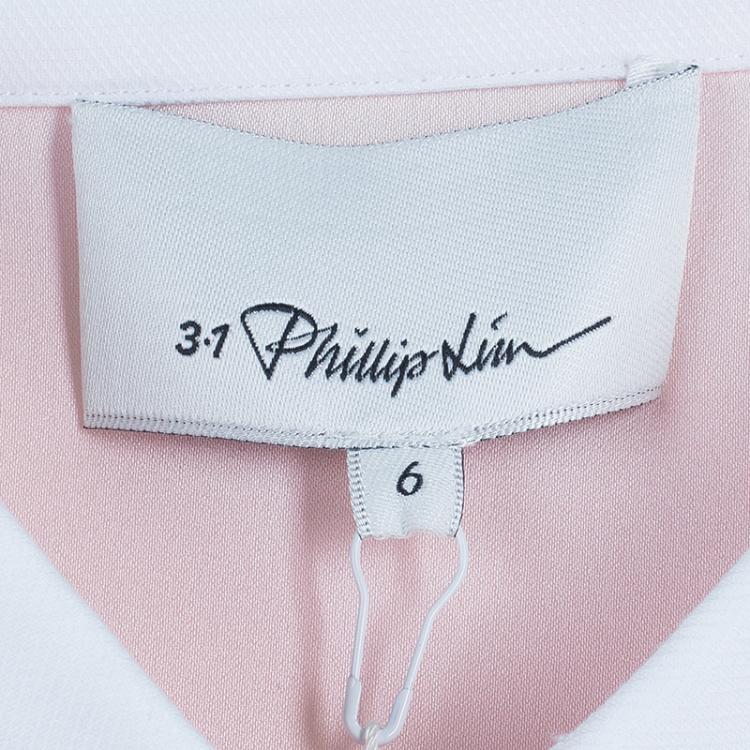 Pre Owned 3.1 Phillip Lim Two-Tone Chiffon Button Down Shirt M