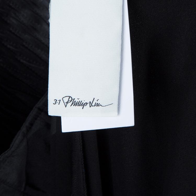 Pre Owned 3.1 Phillip Lim Black Smocked Waist Trousers M