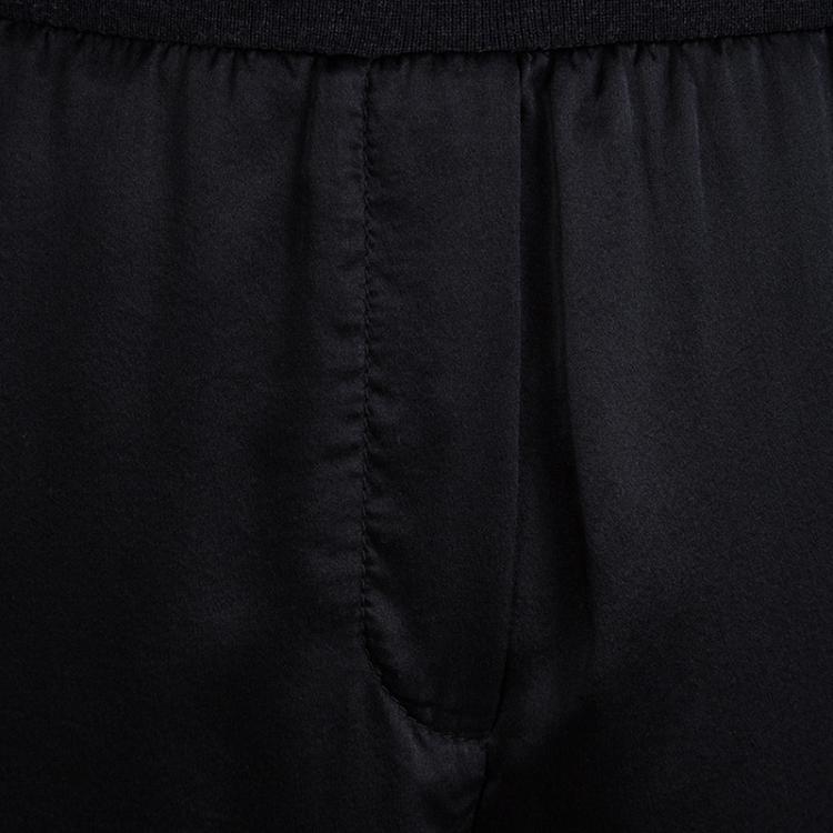 Pre Owned 3.1 Phillip Lim Black Silk Ribbed Waist Trousers S