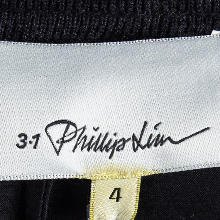 Pre Owned 3.1 Phillip Lim Black Silk Ribbed Waist Trousers S
