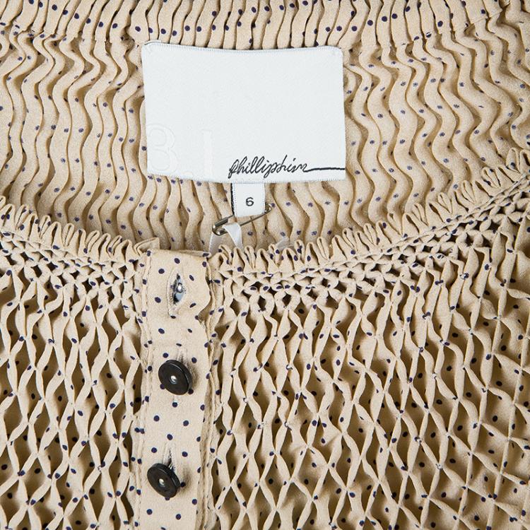 Pre Owned 3.1 Phillip Lim Beige Polka dot Long Sleeve Top M
