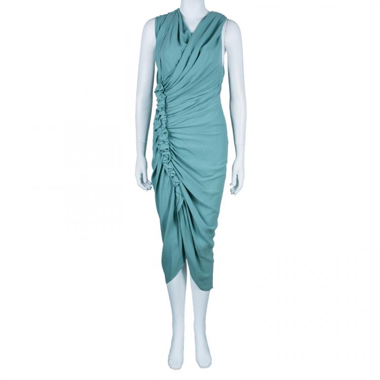 Pre Owned 3.1 Phillip Lim Green Gathered Sleeveless Dress M