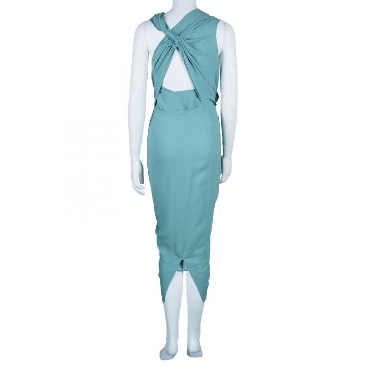 Pre Owned 3.1 Phillip Lim Green Gathered Sleeveless Dress M