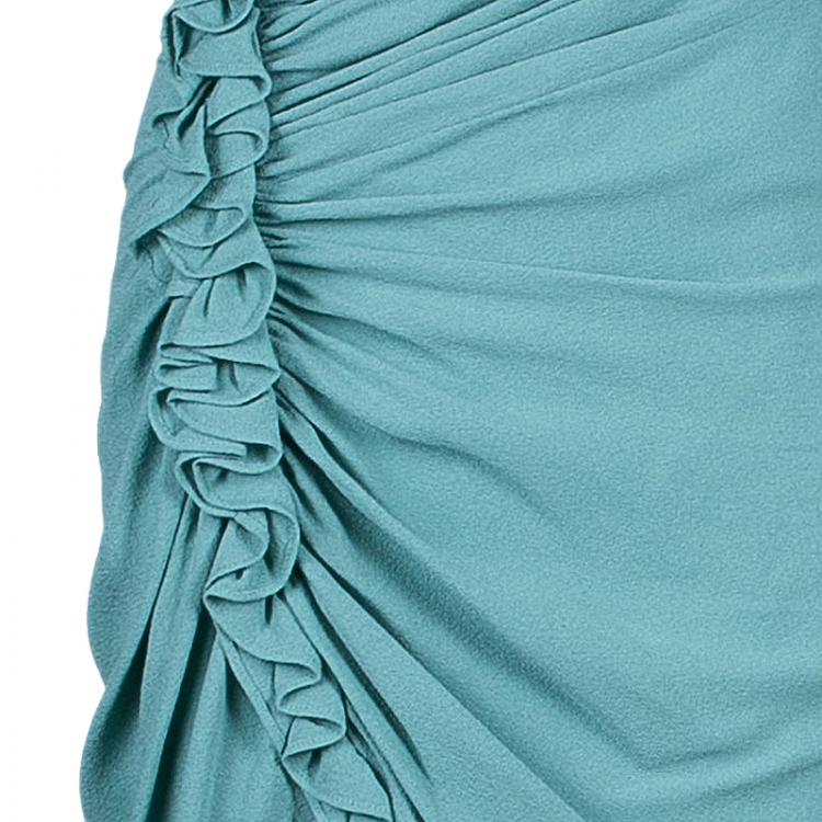 Pre Owned 3.1 Phillip Lim Green Gathered Sleeveless Dress M