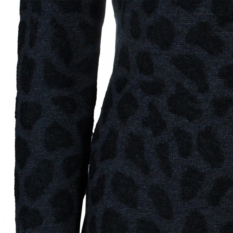 Pre Owned 3.1 Phillip Lim Grey Leopard Print Long Sleeve Dress M