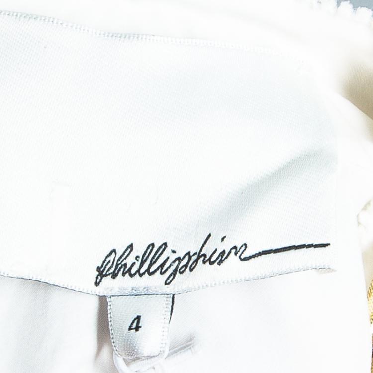 Pre Owned 3.1 Phillip Lim White Embellished Short Sleeve Dress S